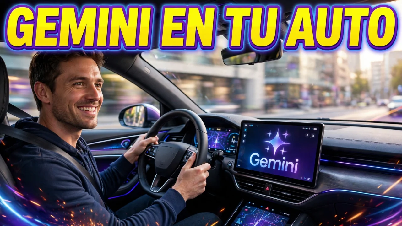 Cómo usar Gemini en Android Auto: conductor usando Gemini en la pantalla del auto