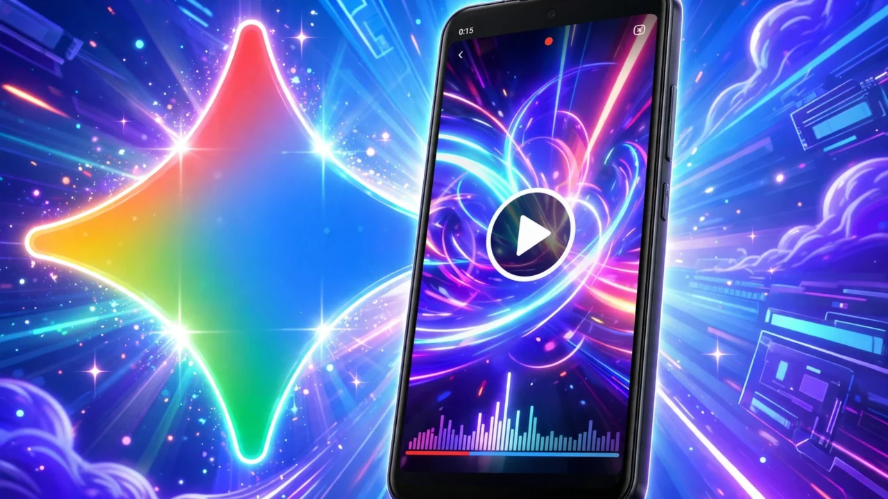 Cómo crear videos con Veo 3.1 desde Gemini: celular creando un video con IA